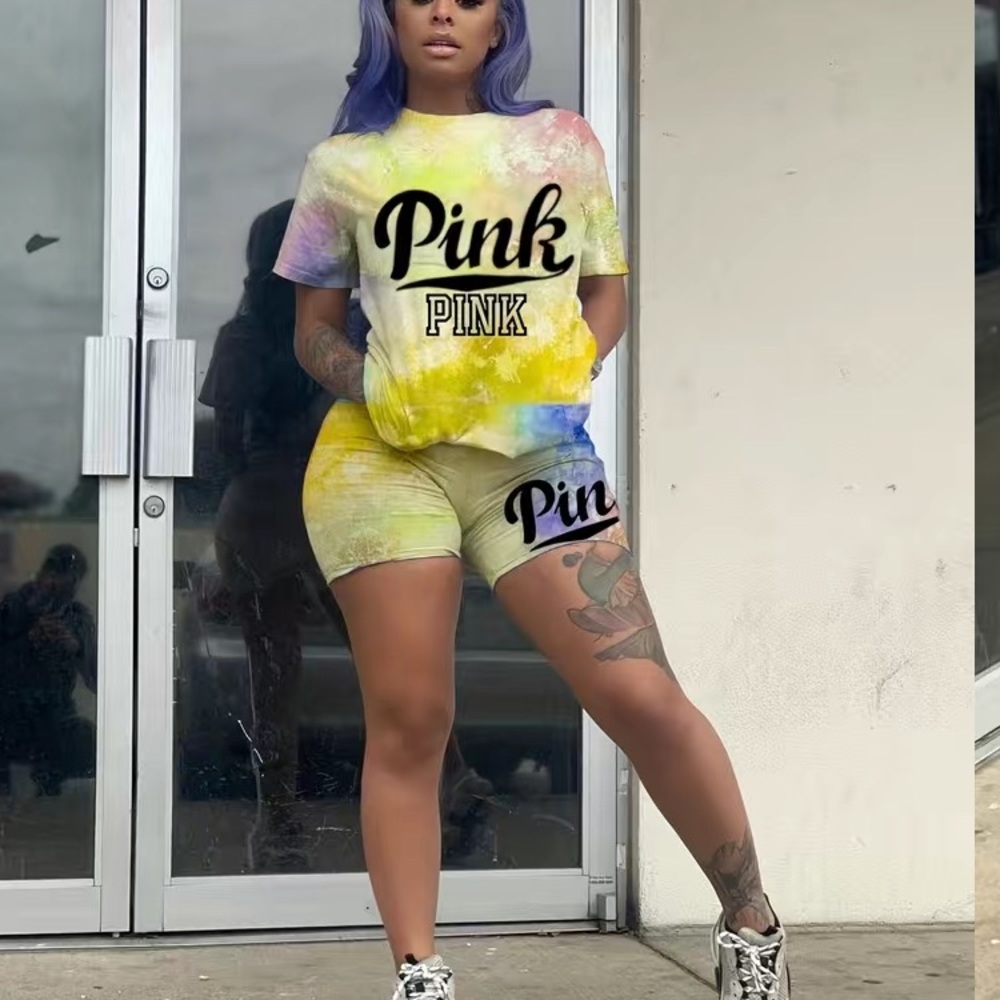 TWO PC SHORT SETS TIE DYE